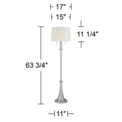 360 Lighting Karl Modern Floor Lamp Standing 63 3/4" Tall Brushed Nickel Metal White Tapered Drum Shade For Living Room House Bedroom Office Family 15 360 Lighting Karl Modern Floor Lamp Standing 63 3/4" Tall Brushed Nickel Metal White Tapered Drum Shade For Living Room House Bedroom Office Family -Home Decor Store GUEST f178c370 dbf8 40a9 acb1 1dccf861e0a3