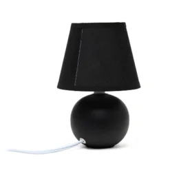 8.66" 2pk Petite Ceramic Orb Base Bedside Table Lamps With Matching Tapered Drum Shade Black - Creekwood Home -Home Decor Store GUEST f19c5dc1 fa3e 4f43 8e54 53e81addc00c