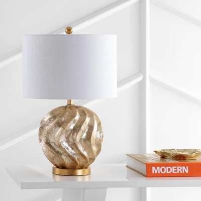 24" Versailles Sphere Sea Shell Table Lamp (Includes LED Light Bulb) Gold - JONATHAN Y 4 24" Versailles Sphere Sea Shell Table Lamp (Includes LED Light Bulb) Gold - JONATHAN Y - Image 2