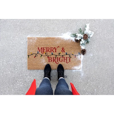 Shiraleah "Merry & Bright" Holiday Doormat 4 Shiraleah "Merry & Bright" Holiday Doormat - Image 2