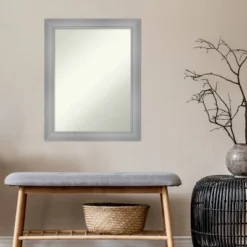 22" X 28" Non-Beveled Flair Polished Nickel Wall Mirror - Amanti Art -Home Decor Store GUEST f497c3c8 1c94 48c7 b385 8ccbcb00c225