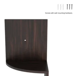 Floating Corner Shelf- 5 Tier Wall Shelves With Hidden Brackets To Display Décor, Books, Photos, More- Hardware Included By Lavish Home (Dark Brown) -Home Decor Store GUEST f6343fae bf29 47ee 8947 645d74538a8f