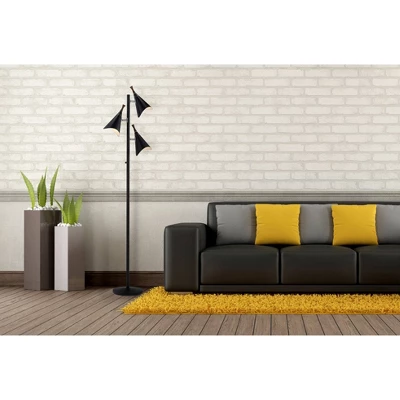 68" Draper Collection 3-Arm Tree Lamp Black - Adesso 5 68" Draper Collection 3-Arm Tree Lamp Black - Adesso - Image 3