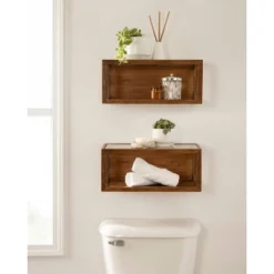 18" X 8" Wessler Decorative Wood Box Shelf Rustic Brown - Kate & Laurel All Things Decor -Home Decor Store GUEST f76367d9 fbcc 4412 9ba6 c92fa6ba7ec9