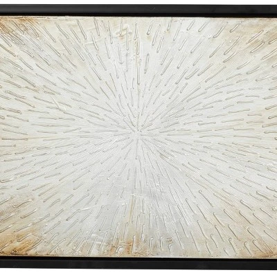 Canvas Starburst Handmade Radial Framed Wall Art With Black Frame Brown - Olivia & May 5 Canvas Starburst Handmade Radial Framed Wall Art With Black Frame Brown - Olivia & May - Image 3