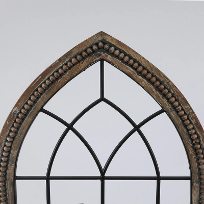 LuxenHome Rustic Wood And Black Metal Arched Window Wall Decor 5 LuxenHome Rustic Wood And Black Metal Arched Window Wall Decor - Image 3