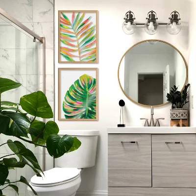 18" X 24" Blake Monstera Framed Printed Glass By Jessi Raulet Of Ettavee Natural - Kate & Laurel All Things Decor 6 18" X 24" Blake Monstera Framed Printed Glass By Jessi Raulet Of Ettavee Natural - Kate & Laurel All Things Decor - Image 4