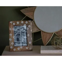 White Flower Pattern 4x6 Inch Wood Decorative Picture Frame - Foreside Home & Garden -Home Decor Store GUEST fc3f6bcb 6a0f 4356 accb c9a4432d2cea