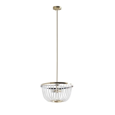 Melrose 2-Light Beaded Chandelier Antique Brass/White - Hampton Hill 4 Melrose 2-Light Beaded Chandelier Antique Brass/White - Hampton Hill - Image 2