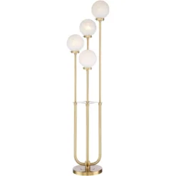 Possini Euro Design Mid Century Modern Glam Style Floor Lamp 4-Light LED 68.5" Tall Warm Gold Glass Globe Shade For Living Room House Uplight -Home Decor Store GUEST fe7d383c ec2e 495f b7dd d3f06a94be10